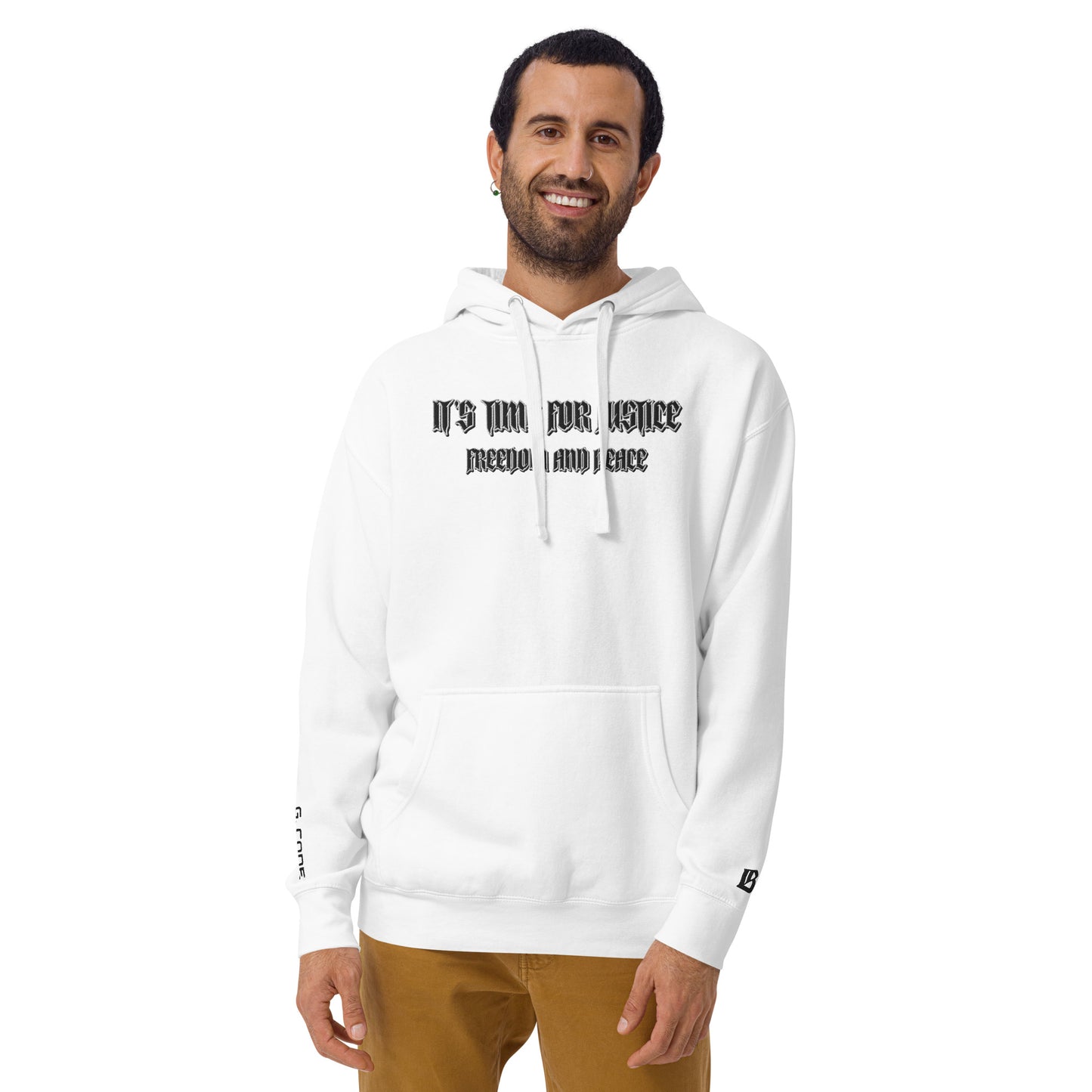 Streetwear Hoodie - IT'S TIME FOR JUSTICE - Stickerei Schrift