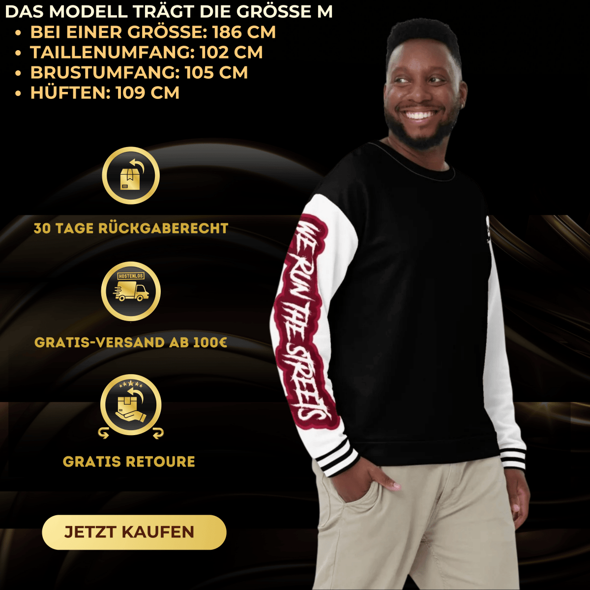 We Run The Streets Pulli BLACK - BLOODY - STREETS.DE Streetwear Herren und Damen Hoodies, T-Shirts, Pullis