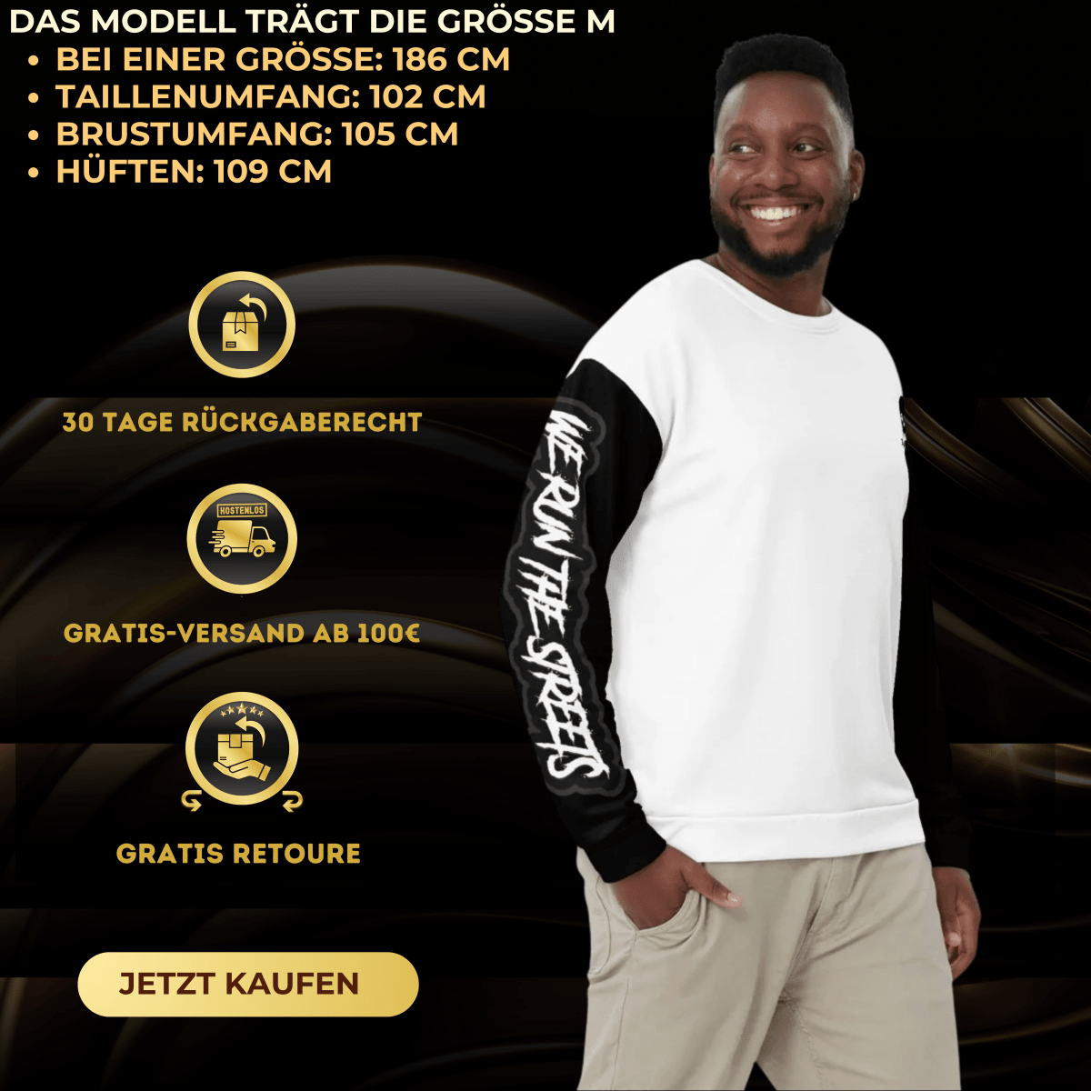 We Run The Streets Pulli WHITE - BLOODY - STREETS.DE Streetwear Herren und Damen Hoodies, T-Shirts, Pullis