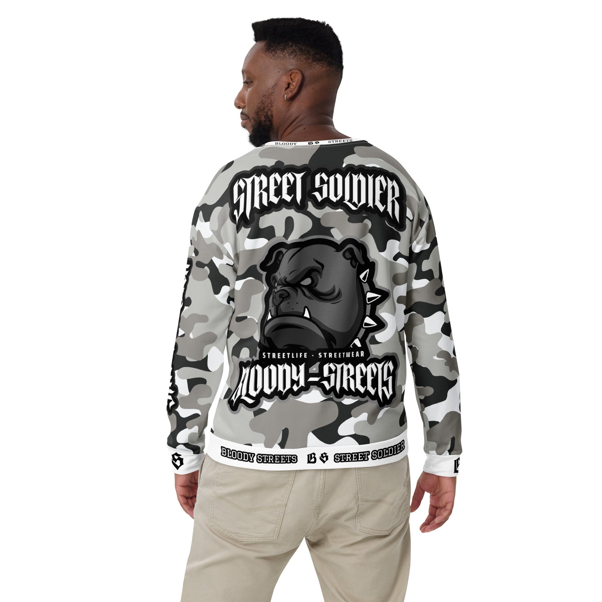 Bloody Camouflage Bull Dog Street Soldier Pullover - BLOODY-STREETS.DE Streetwear Herren und Damen Hoodies, T-Shirts, Pullis