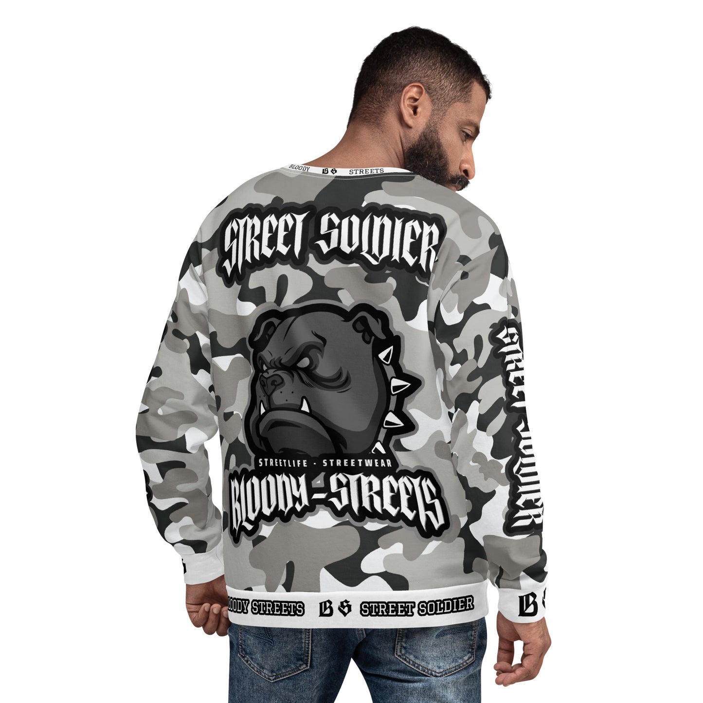 Bloody Camouflage Bull Dog Street Soldier Pullover - BLOODY-STREETS.DE Streetwear Herren und Damen Hoodies, T-Shirts, Pullis