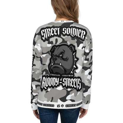 Bloody Camouflage Bull Dog Street Soldier Pullover - BLOODY-STREETS.DE Streetwear Herren und Damen Hoodies, T-Shirts, Pullis