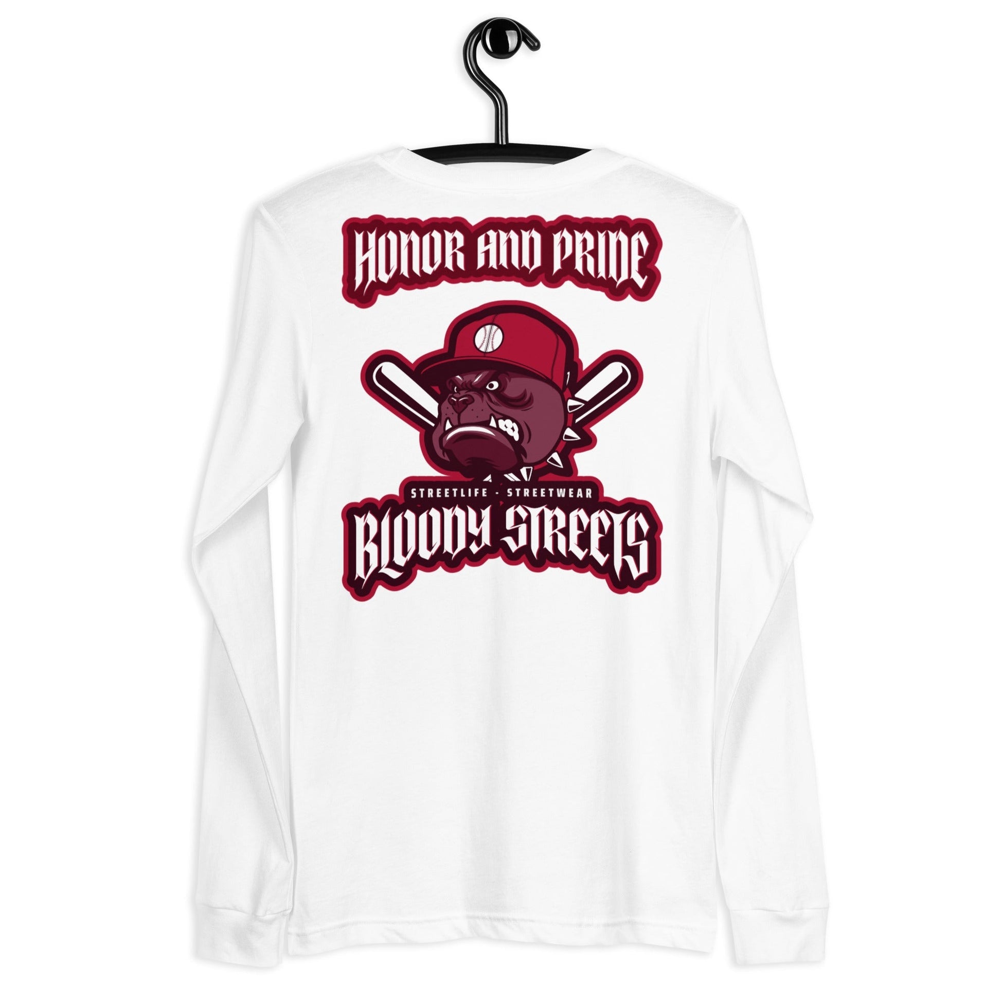 Bull Dog BLOODY Baseball "Honor and Pride" Double Platin Longsleeve - BLOODY-STREETS.DE Streetwear Herren und Damen Hoodies, T-Shirts, Pullis