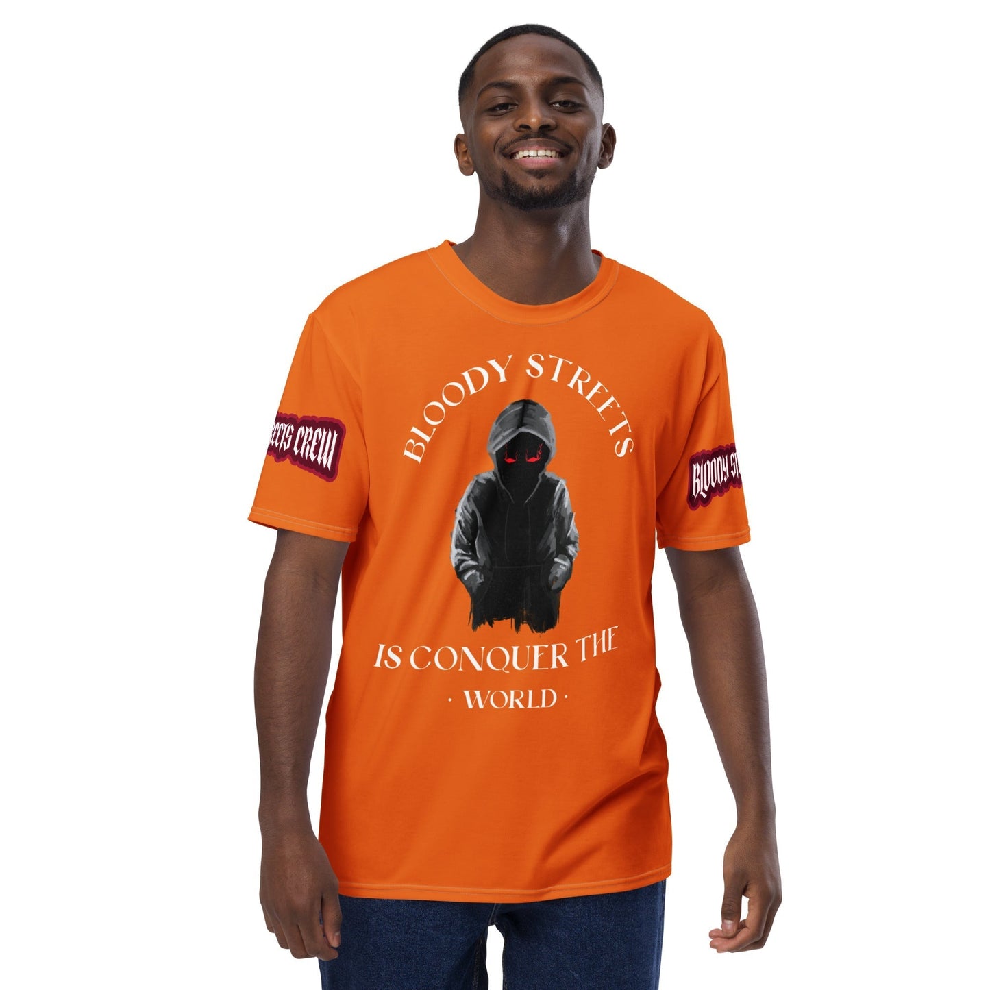 Conquer The World - Streetwear T-Shirt Herren ORANGE - BLOODY-STREETS.DE Streetwear Herren und Damen Hoodies, T-Shirts, Pullis