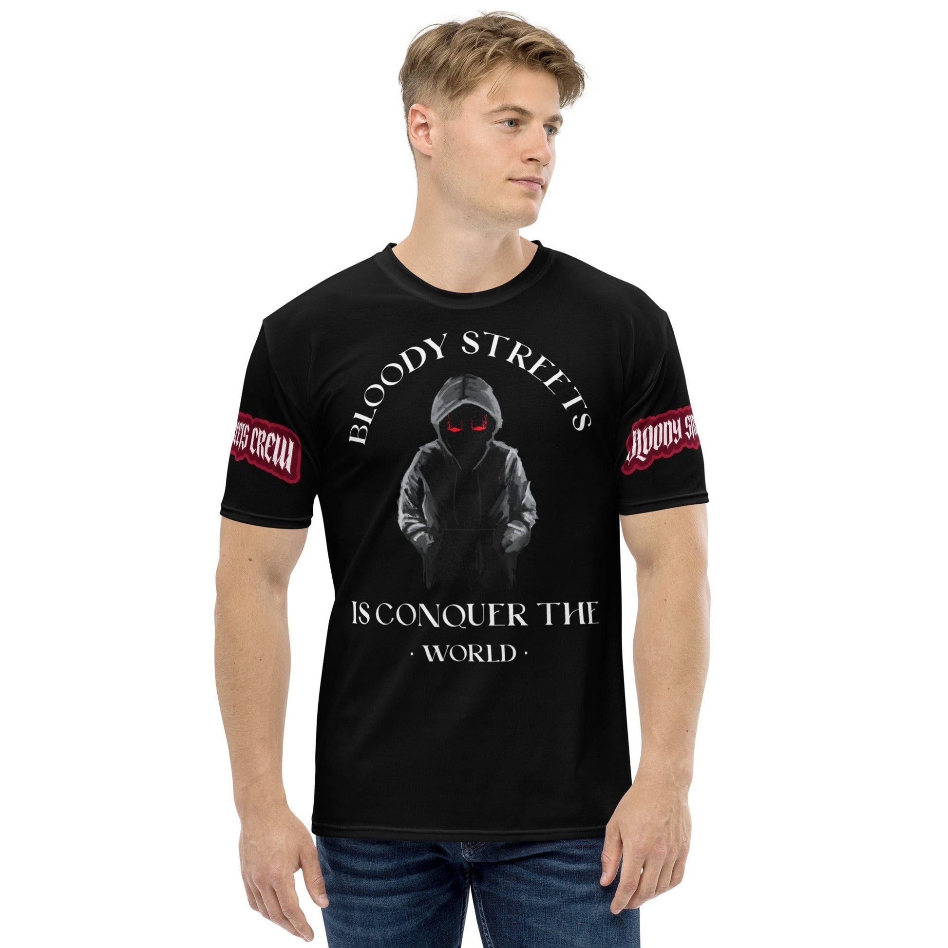 Conquer The World - Streetwear T-Shirt Herren SCHWARZ - BLOODY-STREETS.DE Streetwear Herren und Damen Hoodies, T-Shirts, Pullis